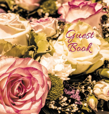 Wedding Guest Book (Hardcover) For Wedding Ceremonies, Anniversaries, Special Events & Functions, Commemorations, Parties. : Blank Pages - No Lines. 32 Pages/64 Sides. Also Suitable As General Guest Book. Floral Motif In Corner Of Each Page.