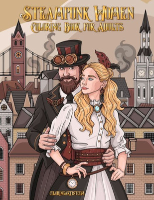 Steampunk Women Coloring Book For Adults 1