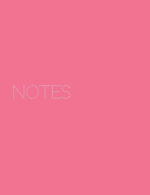 Notes: Minimalist Coral 8.5X11 Inch Wide Line Book, 110 Pages