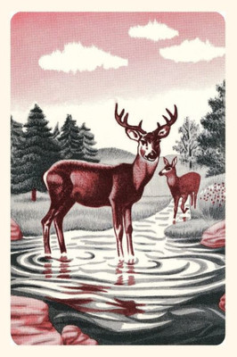 Vintage Journal Deer In Stream
