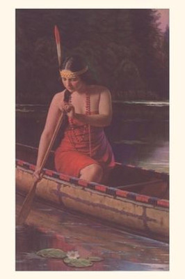 Vintage Journal Indian Woman In Canoe