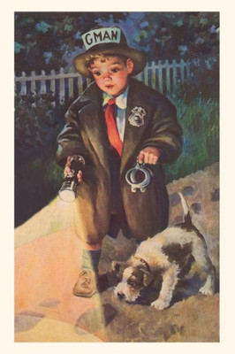 Vintage Journal Little Boy Playing G-Man