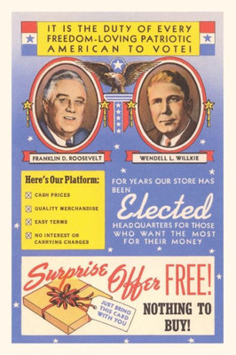 Vintage Journal Vote, Ad For Store