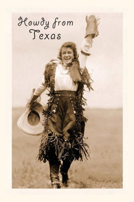 Vintage Journal Howdy From Texas, Waving Cowgirl