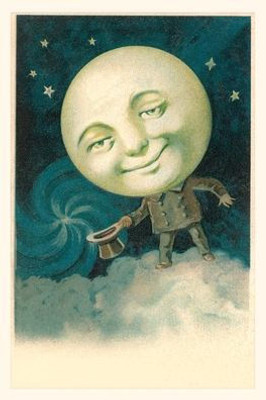 Vintage Journal Benevolently Smiling Moon