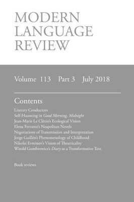Modern Language Review (113: 3) July 2018