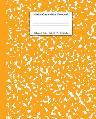 Marble Composition Notebook College Ruled : Orange Marble Notebooks, School Supplies, Notebooks For School