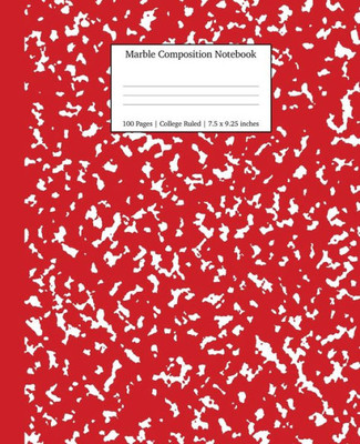 Marble Composition Notebook College Ruled : Red Marble Notebooks, School Supplies, Notebooks For School