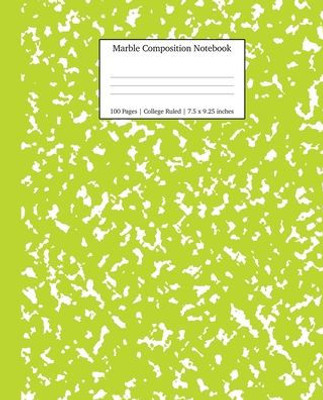 Marble Composition Notebook College Ruled : Green Marble Notebooks, School Supplies, Notebooks For School