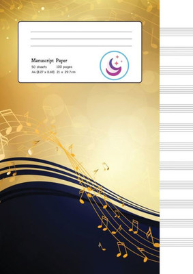 Manuscript Paper : Yellow Notes | A4 Blank Sheet Music Notebook