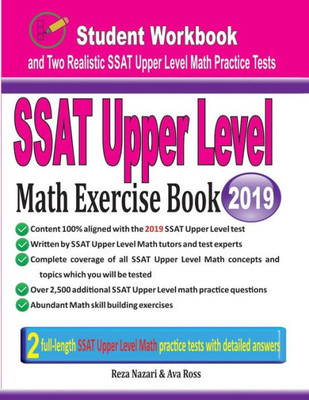 Ssat Upper Level Math Exercise Book : Student Workbook And Two Realistic Ssat Upper Level Math Tests