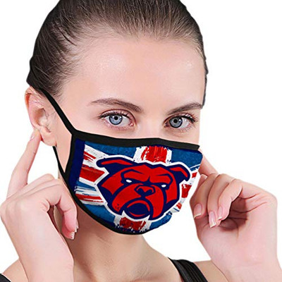 Face Shield for Outdoor Comfortable Reusable Mouth Shield Bulldog mascot on grunge british flag Elastic Cover