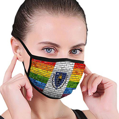 Adjustable Elastic Band Mouth Covers For Women Men Kids Brick wall massachusetts and gay flags sport Covers