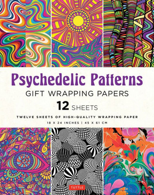 Psychedelic Patterns Gift Wrapping Papers - 12 Sheets: 18 X 24 Inch (45 X 61 Cm) Wrapping Paper