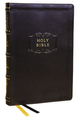 Kjv, Center-Column Reference Bible With Apocrypha, Leathersoft, Black, 73,000 Cross-References, Red Letter, Thumb Indexed, Comfort Print: King James Version