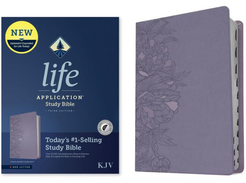 Kjv Life Application Study Bible, Third Edition (Leatherlike, Peony Lavender, Indexed, Red Letter)