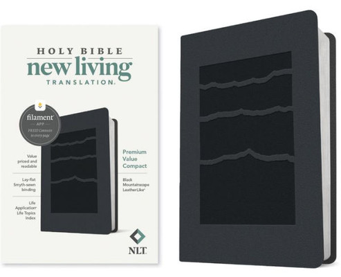 Nlt Premium Value Compact Bible, Filament-Enabled Edition (Leatherlike, Black Mountainscape)