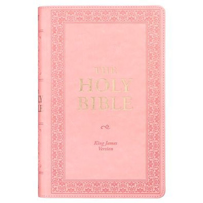 Kjv Holy Bible, Giant Print Standard Size Faux Leather Red Letter Edition - Ribbon Marker, King James Version, Pink