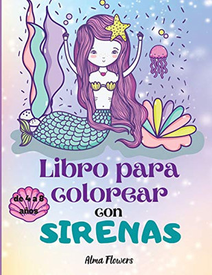 Libro para colorear con sirenas (Spanish Edition)