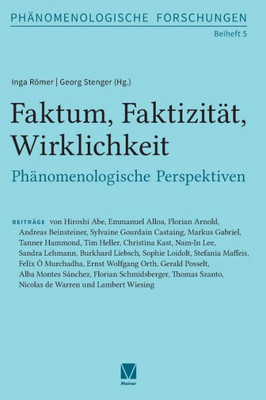 Faktum, Faktizität, Wirklichkeit: Phänomenologische Perspektiven (German Edition)