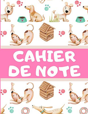 cahier de note: Cahier avec couverture motif chien | carnet A4 de 110 pages lignées (French Edition)