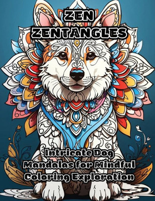 Zen Zentangles: Intricate Dog Mandalas for Mindful Coloring Exploration