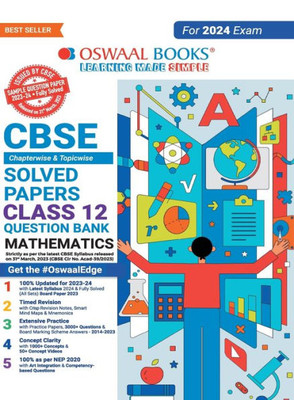 Oswaal CBSE Class 12 Mathematics Question Bank 2023-24 Book
