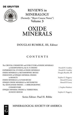 Oxide Minerals (Reviews In Mineralogy & Geochemistry) (Reviews In Mineralogy & Geochemistry, 3)