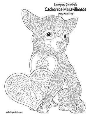 Livro para Colorir de Cachorros Maravilhosos para Adultos (Portuguese Edition)