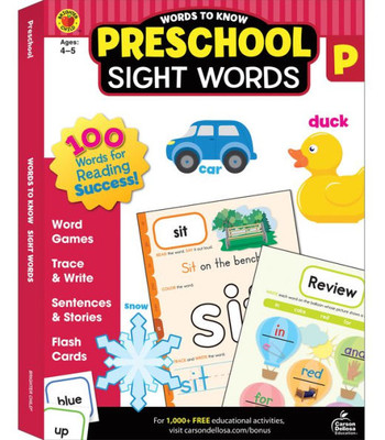 Words To Know Sight Words Preschool WorkbookReading Activities, Games, Puzzles, Flash Cards, Tracing And Coloring Pages For Learning And Practice (320 Pgs)