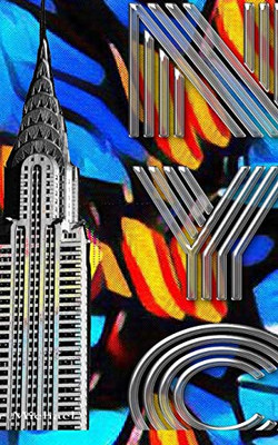 Iconic Chrysler Building New York City Sir Michael Huhn pop art Drawing Journal