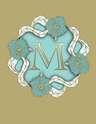 M: 100 Pages 8.5" X 11" Monogram Notebook College Ruled Line Paper