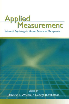 Applied Measurement: Industrial Psychology In Human Resources Management