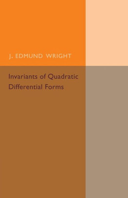 Invariants Of Quadratic Differential Forms (Cambridge Tracts In Mathematics)