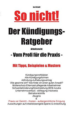 So nicht! Der Kündigungs-Ratgeber Arbeitsrecht: Vom Profi für die Praxis (German Edition)
