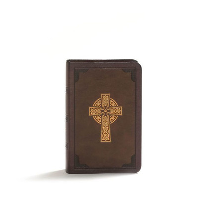 Kjv Compact Reference Bible, Celtic Cross Brown Leathertouch, Red Letter, Pure Cambridge Text, Presentation Page, Cross-References, Full-Color Maps, Easy-To-Read Bible Mcm Type