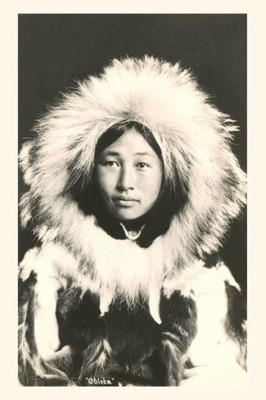 Vintage Journal Obleka, Indigenous Alaskan Woman In Traditional Clothing (Pocket Sized - Found Image Press Journals)