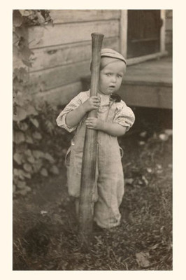 Vintage Journal Little Boy With Large Bat (Pocket Sized - Found Image Press Journals)