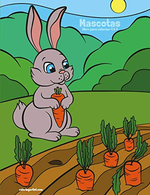 Mascotas libro para colorear 3 & 4 (Spanish Edition)
