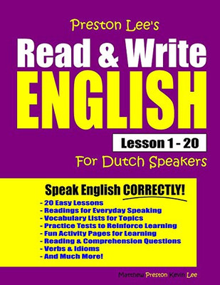 Preston Lee's Read & Write English Lesson 1 - 20 For Dutch Speakers (Preston Lee's English For Dutch Speakers)