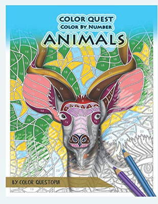 Color Quest Color by Number Animals: Jumbo Adult Coloring Book for Stress Relief (Fun Adult Color by Number Coloring)