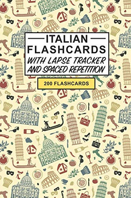 Italian Flashcards: Create your own Italian Flashcards. Learn Italian words and Improve Italian vocabulary with Active Recall - includes Spaced Repetition and Lapse tracker (200 cards)