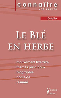 Fiche de lecture Le Blé en herbe de Colette (Analyse littéraire de référence et résumé complet) (French Edition)