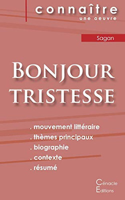 Fiche de lecture Bonjour tristesse de Françoise Sagan (Analyse littéraire de référence et résumé complet) (French Edition)