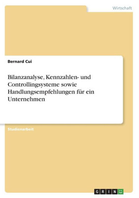 Bilanzanalyse, Kennzahlen- Und Controllingsysteme Sowie Handlungsempfehlungen Für Ein Unternehmen (German Edition)