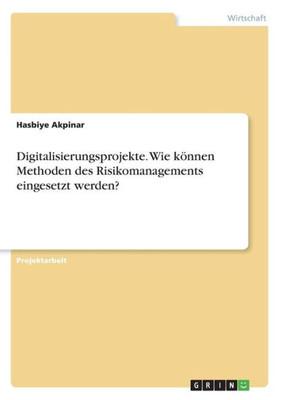 Digitalisierungsprojekte. Wie Können Methoden Des Risikomanagements Eingesetzt Werden? (German Edition)