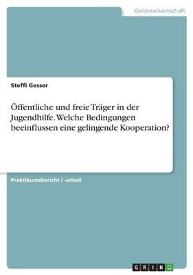 Öffentliche Und Freie Träger In Der Jugendhilfe. Welche Bedingungen Beeinflussen Eine Gelingende Kooperation? (German Edition)