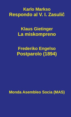 Respondo Al V. I. Zasulic (Mas-Libro) (Esperanto Edition)