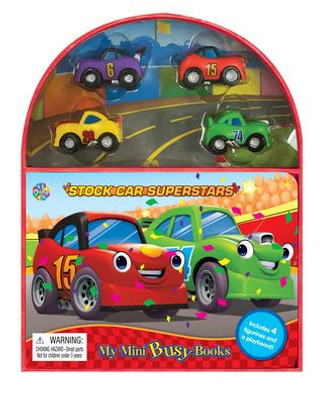 Phidal - Race Cars My Mini Busy Book For Kids, Children To Play - Includes 4 Figurines With Foldable Play Board And Storybook, Portable And Travel Ready