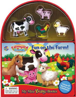 Phidal - Farmyard Farms My Mini Busy Book For Kids, Children To Play - Includes 4 Figurines With Foldable Play Board And Storybook, Portable And Travel Ready